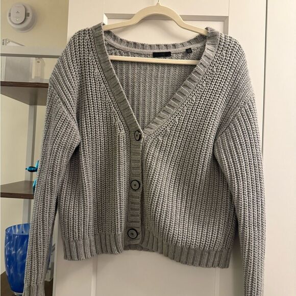 ATM Anthony Thomas Melillo Sweaters - ATM Anthony Thomas Melillo Gray Button-Up Women's Sweater